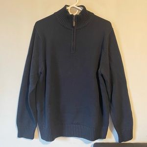 L.L. Bean Men's Dark Blue Zip-Up Sweater